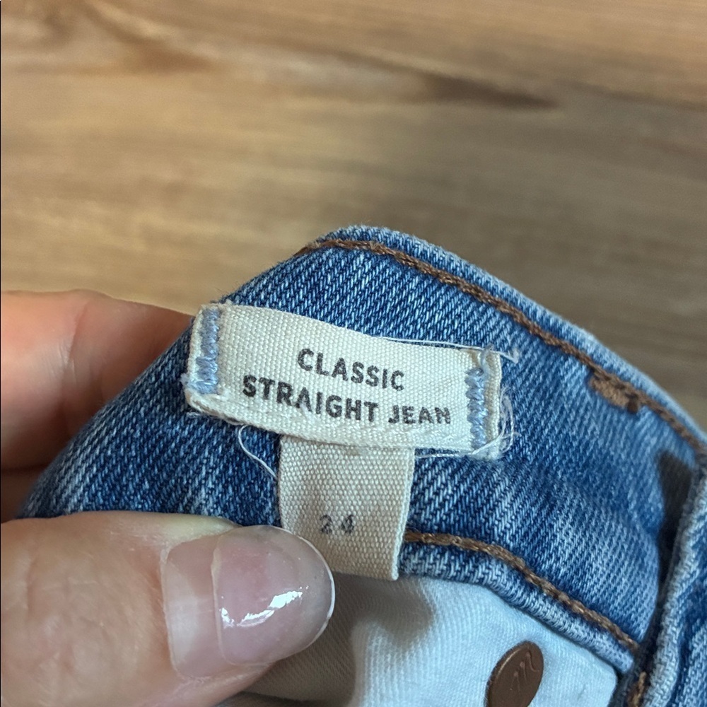 Madewell Classic Straight Jean Light-Medium Wash Size 24 High rise 5 Pocket - Picture 4 of 11